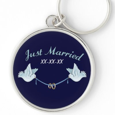 Doves Just Married Keychains