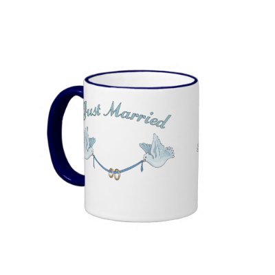 Doves Just Married Coffee Mugs