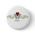 Doves of Peace with Heart Button