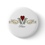 Doves of Peace with Heart Button