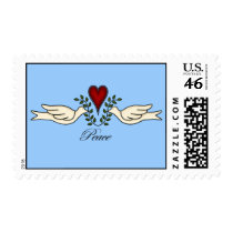 Doves of Peace with Heart Postage postage by CallyN Doves of Peace with Heart Postage postage