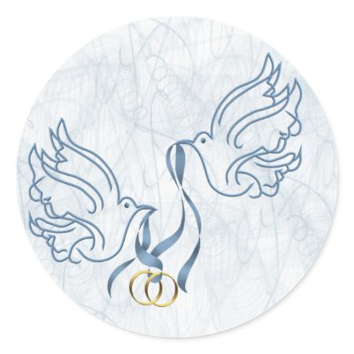 Doves w/ Wedding Rings Stickers by AJsGraphics