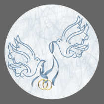 Doves w/ Wedding Rings stickers