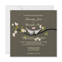 Doves Wedding Invitations ~ mud background