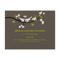 Doves wedding reception cards invitations