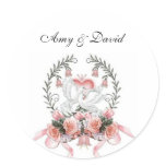 Doves with Beautiful Flowers Stickers