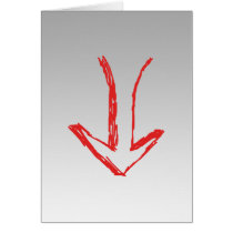 Down arrow. greeting card