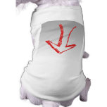 Down arrow. doggie t shirt