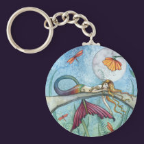 Down by the Pond Mermaid Art keychains