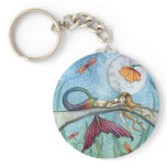 Down by the Pond Mermaid Art Keychain