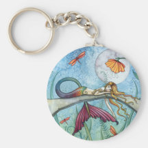 Down by the Pond Mermaid Art Keychain