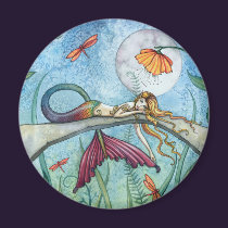 Down by the Pond Mermaid Art magnets