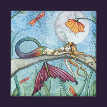 Down by the Pond Mermaid Art magnets