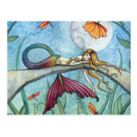 Down by the Pond Mermaid Art Postcards