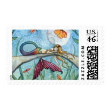 Down by the Pond Mermaid Art Stamp