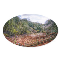 Down by the Stream HDR oval sticker stickers