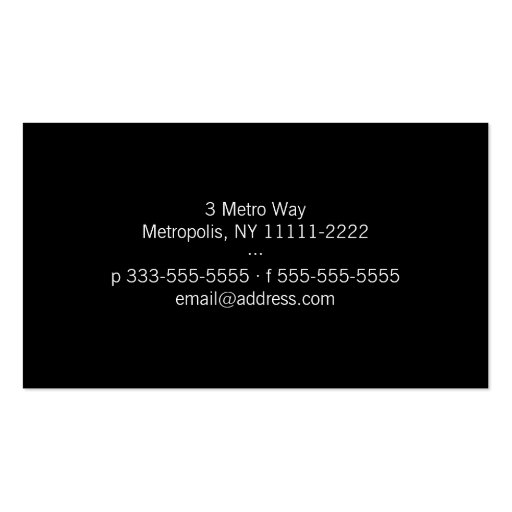 Down Downtown Business Card Template (back side)