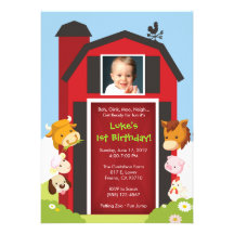 Down on the Farm - Birthday Party Invitation