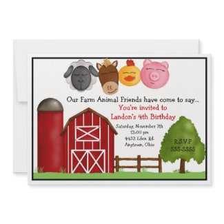 Down on the Farm Invitations invitation