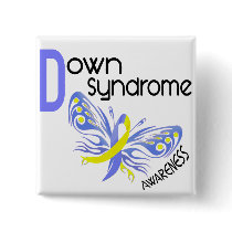 Down Syndrome BUTTERFLY 3.1 Pinback Buttons
