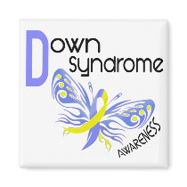 Down Syndrome BUTTERFLY 3.1 Fridge Magnet