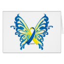 Down Syndrome Butterfly Ribbon cards by fightcancertees Down Syndrome Butterfly Ribbon cards