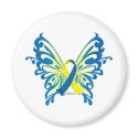 Down Syndrome Butterfly Ribbon magnets by fightcancertees Down Syndrome Butterfly Ribbon magnets