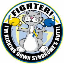 Down Syndrome Fighter Cat photo sculptures
