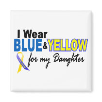 Down Syndrome I Wear Blue & Yellow For My Daughter Refrigerator Magnets