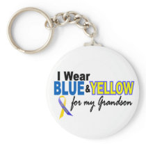 Down Syndrome I Wear Blue & Yellow For My Grandson Keychain