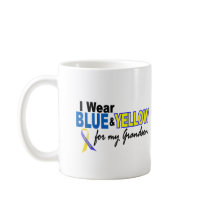Down Syndrome I Wear Blue & Yellow For My Grandson Mug