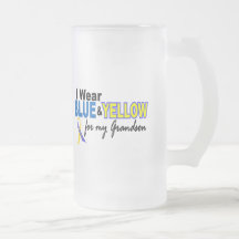Down Syndrome I Wear Blue & Yellow For My Grandson Coffee Mugs