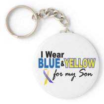 Down Syndrome I Wear Blue & Yellow For My Son 2 Keychain