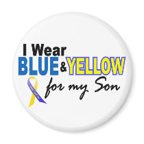 Down Syndrome I Wear Blue & Yellow For My Son 2 Fridge Magnets