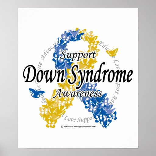 Down Syndrome Ribbon of Butterflies 2 Print Zazzle