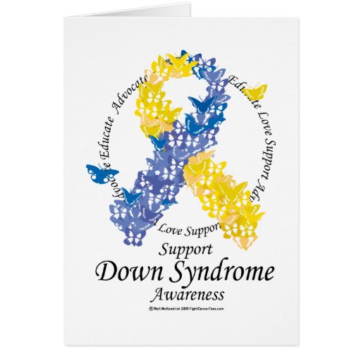 Down Syndrome Ribbon of Butterflies Card Zazzle