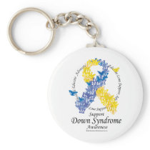 Down Syndrome Ribbon of Butterflies Keychains