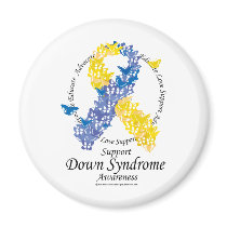 Down Syndrome Ribbon of Butterflies magnets by fightcancertees Down Syndrome Ribbon of Butterflies magnets