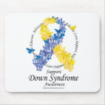 Down Syndrome Ribbon of Butterflies Mouse Mats