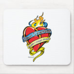 Down Syndrome Tattoo Heart Mouse Mats