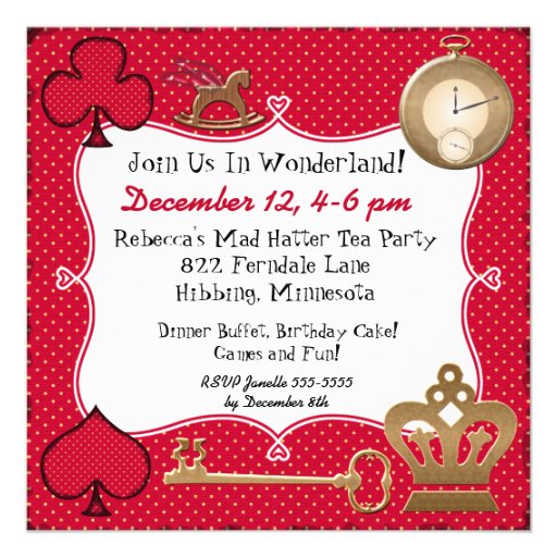 Down The Rabbit Hole Wonderland Birthday Invite