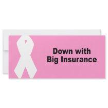 Down with big insurance rack cards