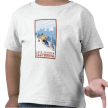 Downhhill Snow Skier - Lake Tahoe, California Tshirt