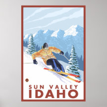 Downhhill Snow Skier - Sun Valley, Idaho Posters