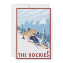 Downhhill Snow Skier - The Rockies Custom Invitation