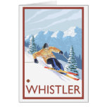 Downhhill Snow Skier - Whistler, BC Canada Card