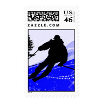 Downhill on the Ski Slope Edges Stamps