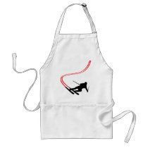 downhill ski skiing red track aprons