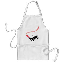 downhill ski skiing red track aprons