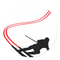 downhill ski skiing red track stickers by Tomaniac downhill ski skiing red track stickers